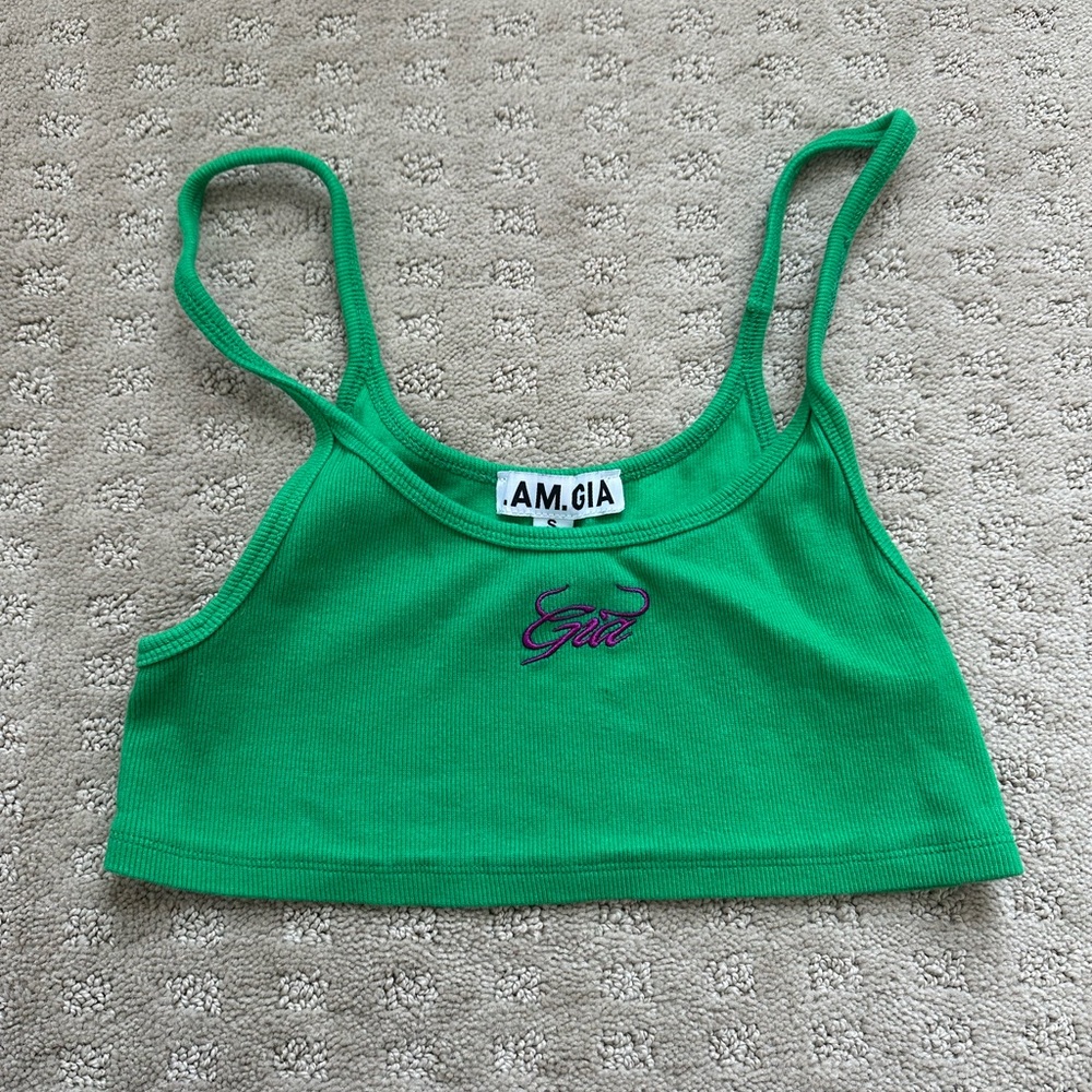 I.AM.GIA Cropped green tank - size small
